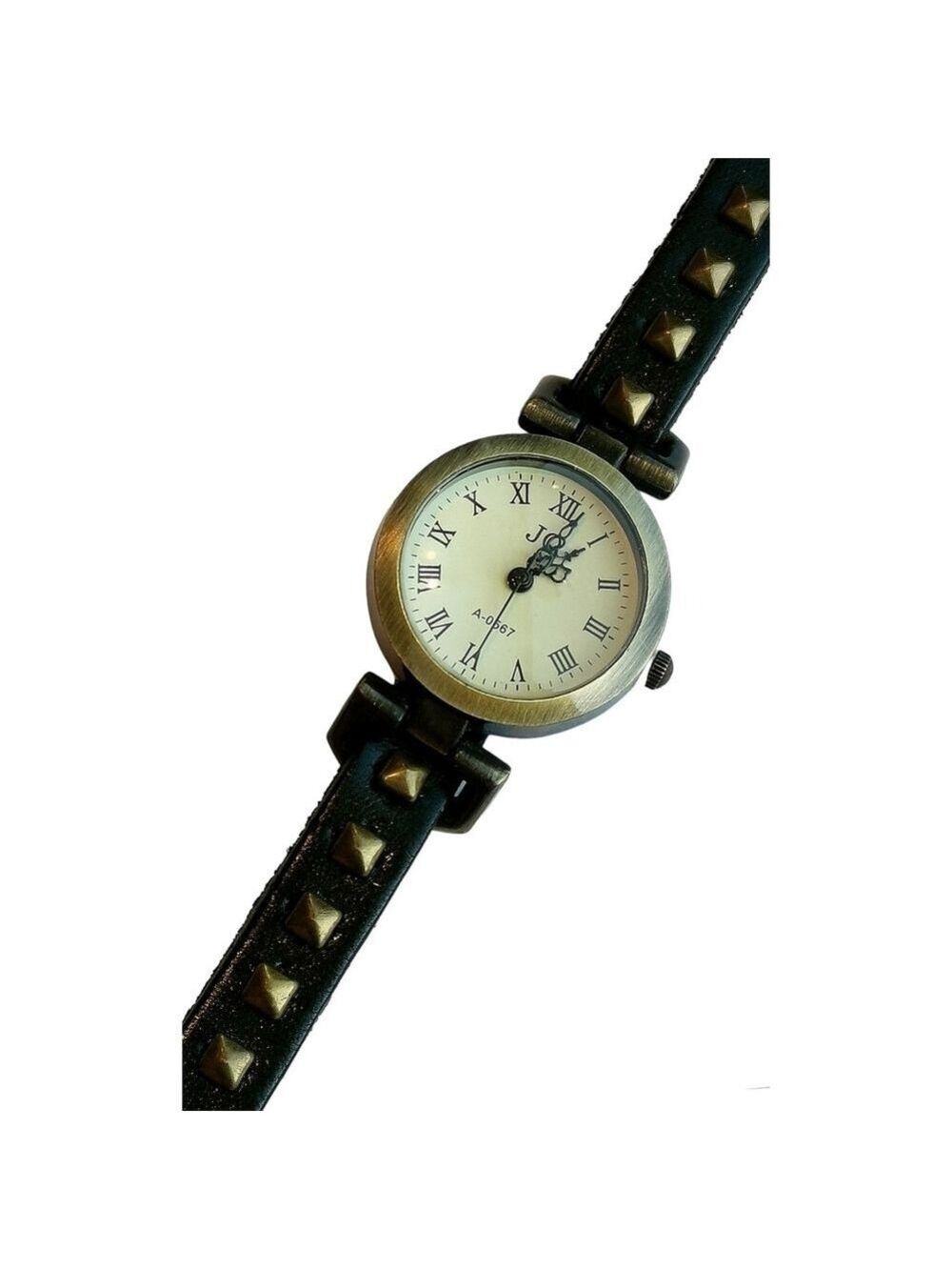 NWT watch black studded strap bronze case - Picture 2 of 9
